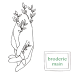 Grille de broderie: main + feuilles