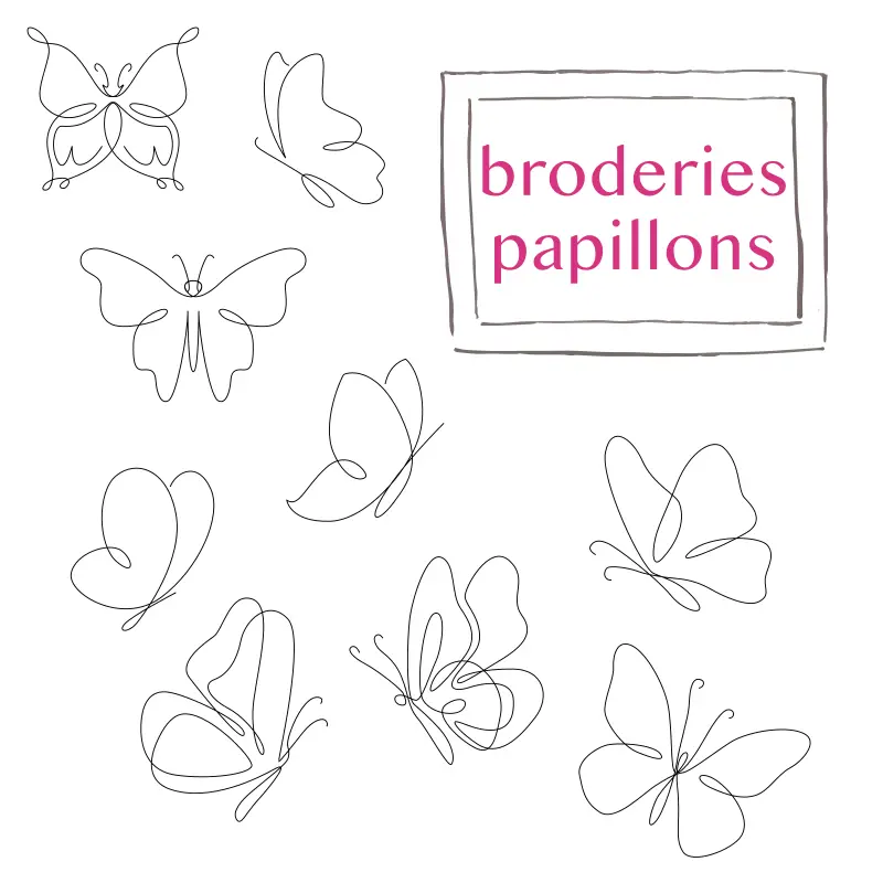 Grille de broderie: papillons stylisés