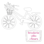 Grille de broderie: Vélo+fleurs