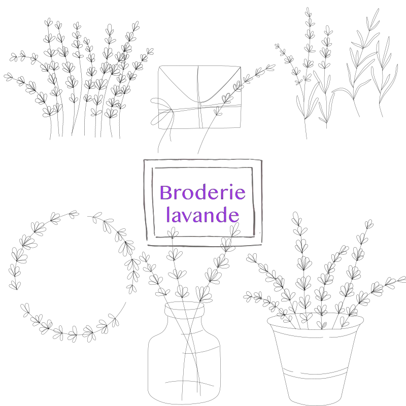 Grille de broderie: motifs de lavande