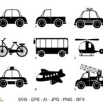 Fichiers de découpe : moyens de transport (naïf)
