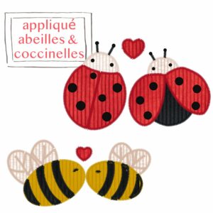 Motif d'appliqué Coccinelles et Abeilles