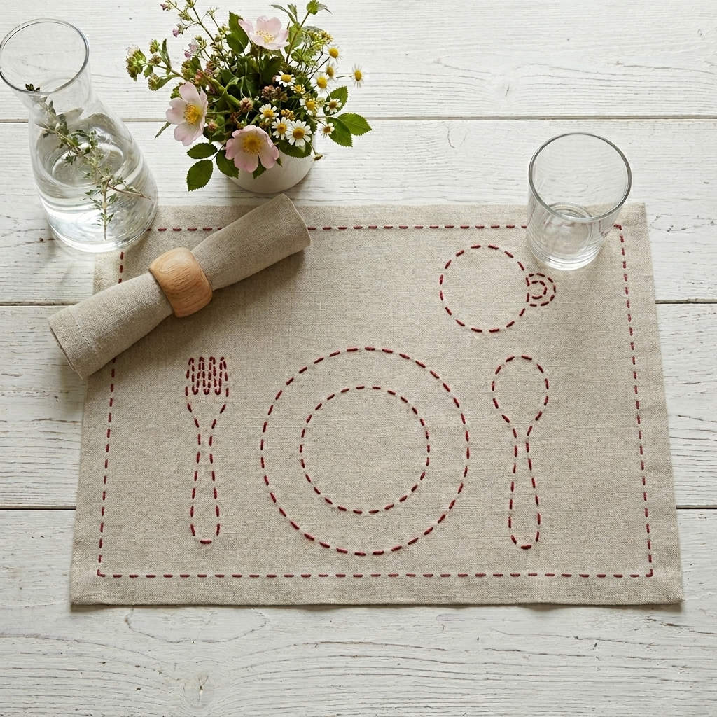 Set de table brodé