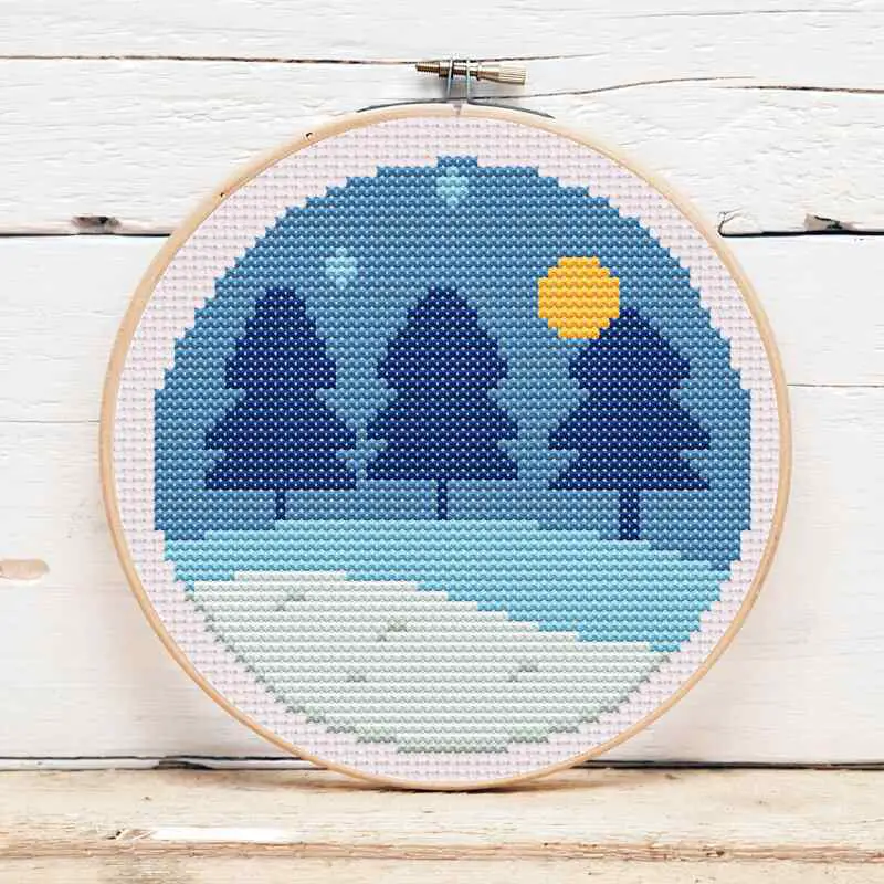 Kit De Broderie Tarot Point De Croix - Motif Lune, Chiffon 29x29 Cm, Aiguilles, Fils - Pour Adultes Débutants