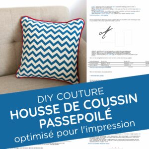 housse coussin avec passepoil