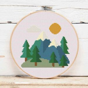 présentation toile point de croix Le grand air