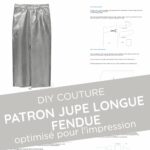 jupe droite longue fendue devant