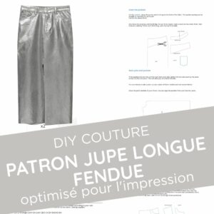 jupe droite longue fendue devant