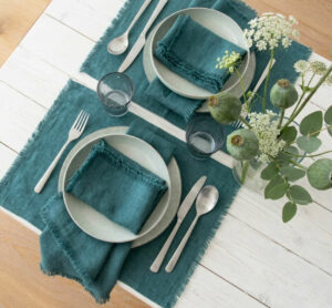 DIY Serviettes en tissu à franges