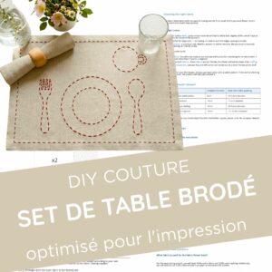 set de table brodé