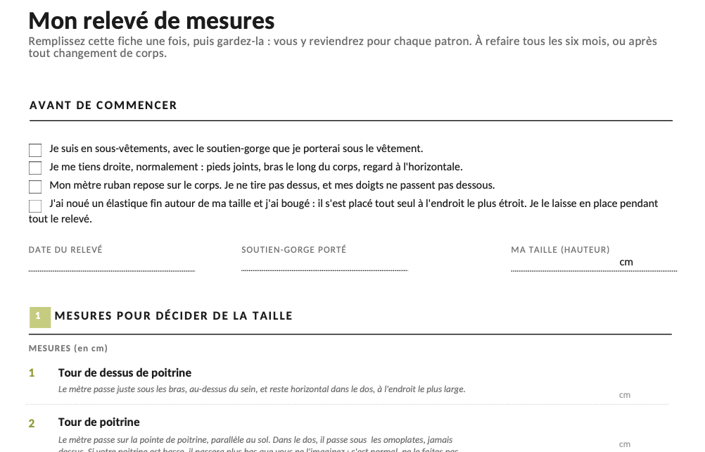 releve mesures
