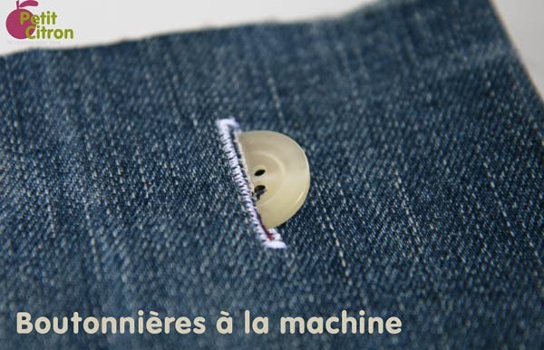bouton Coudre les boutonnières à la machine